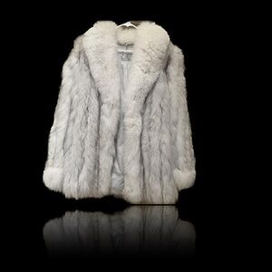 Elegant Gray Fur Coat